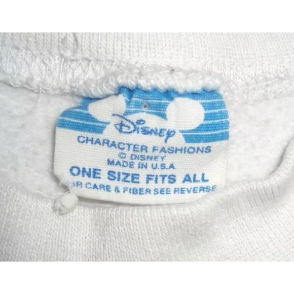 Vintage Mickey Mouse Sweatshirt Disney 70s Kidcore Kawaii Disneyland Retro White - Picture 11 of 13